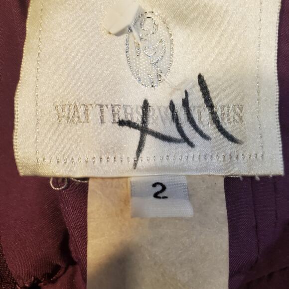 WATTERS  & WATTERS Vintage Short Tulle Purple Dress Sz 2 - Picture 9 of 10